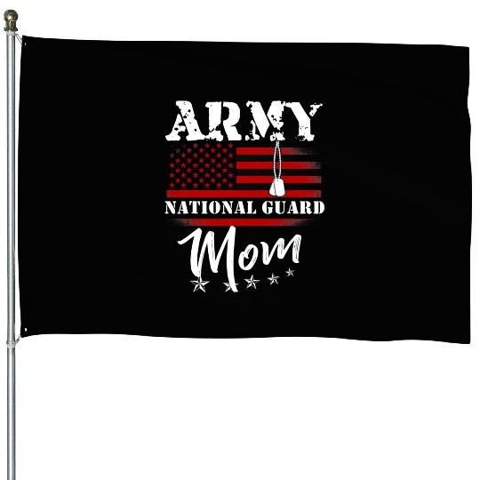 Proud Army National Guard Mom US Flag Tees US Mili House Flags