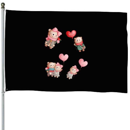 Cute love bears. House Flags