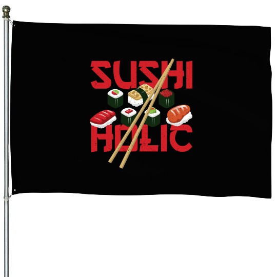 Sushiholic Sushi Rolls Rice and Fish House Flags