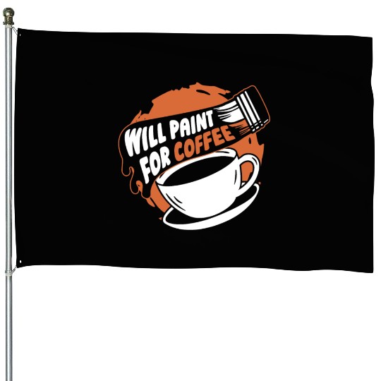 Painter Painting Coffee House Flags