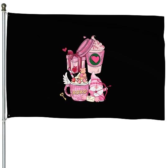 Coffee Is My Love Language Cupid Coffee Valentine House Flags