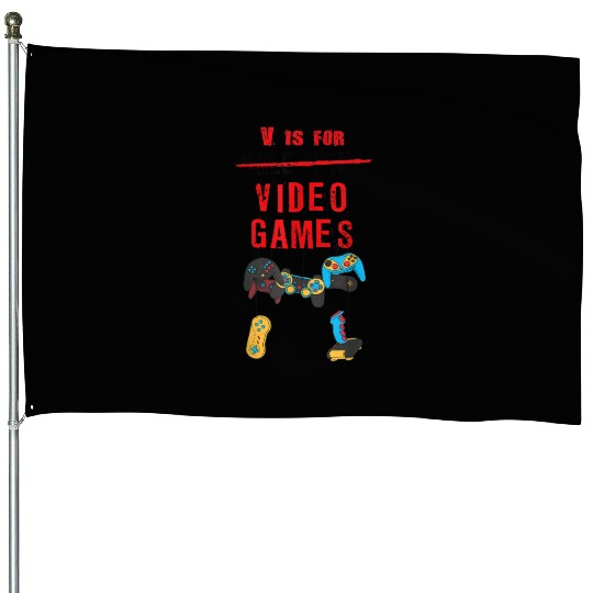 V Not For Valentine's day Video Games House Flags