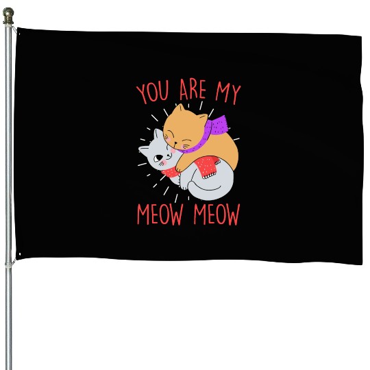 Cat love My cat is my valentine Valentine's Day House Flags