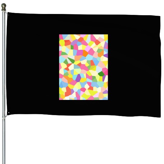 Bright Colored Crystals. Crystal Pattern House Flags