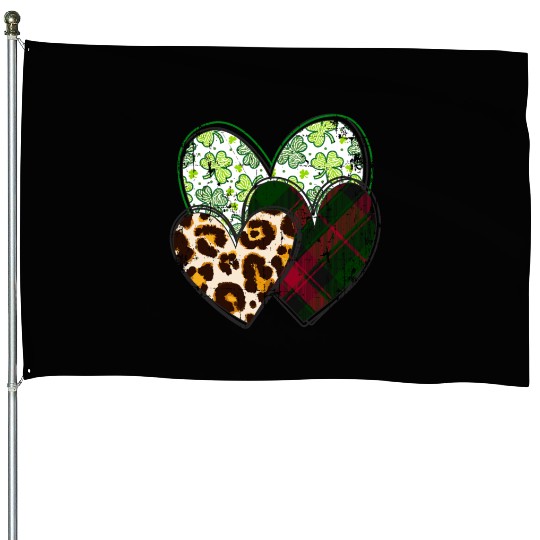 St Patrick’s day, Shamrock, Clover Distressed House Flags