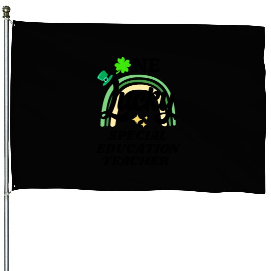Special education teacher, St Patrick's Day Gift House Flags