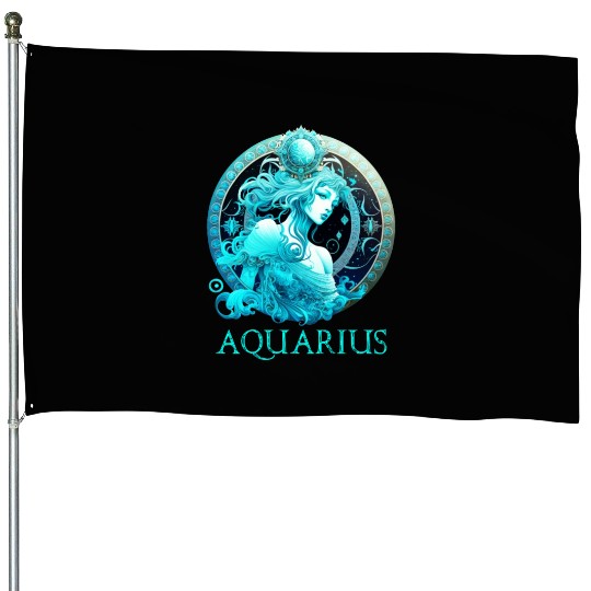 Embrace Your Aquarius Identity: Aquarius Pride Zod House Flags