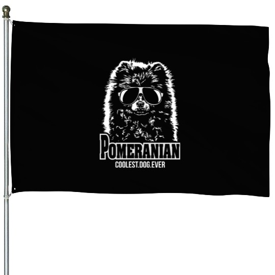 Pomeranian dog coolest dog ever dog mom House Flags