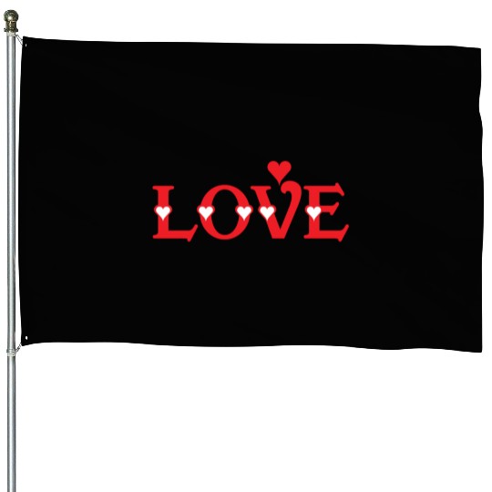 The Heart of Love House Flags