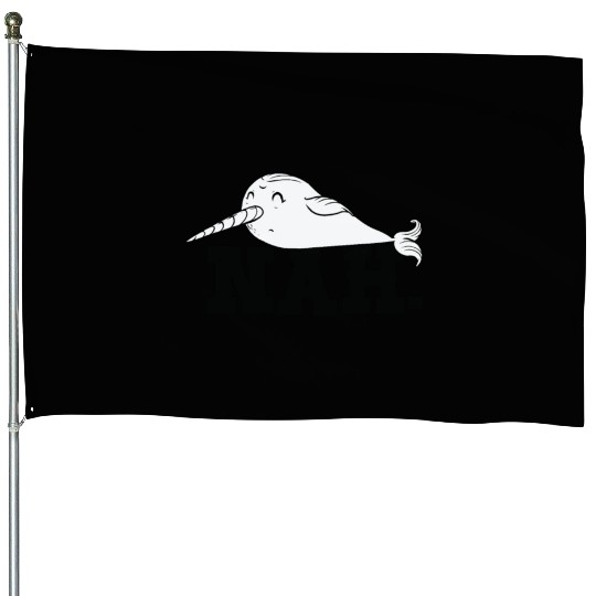 Procrastinating Narwhal Lover Aquatic Animals House Flags