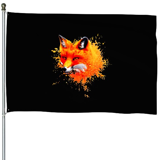 Wild creativity fox House Flags