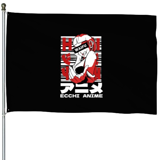 Japanese Ecchi Anime Aesthetic Waifu Manga Girl House Flags