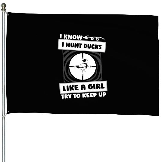 Duck Hunting Girl House Flags