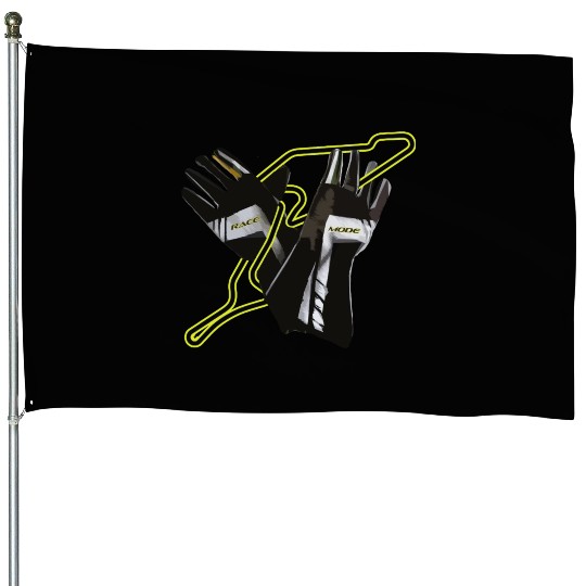 Race mode race hand gloves with track layout House Flags
