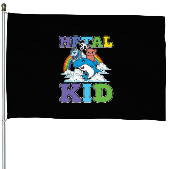 Unicorn Shark Panda Cat Love Music Rock Metal Kid House Flags