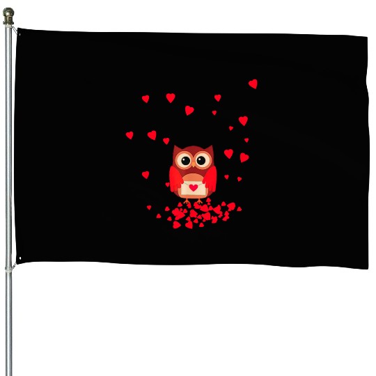 Cute Eagle Owl Bird Lover Girls Women Toddler Kids House Flags