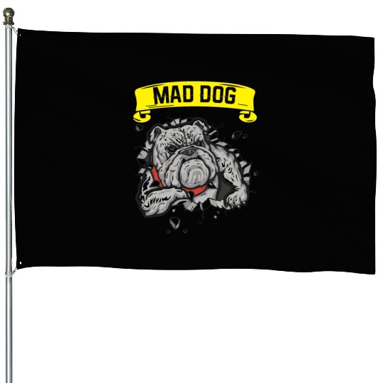 Mad Dog - Pitpull Lover House Flags