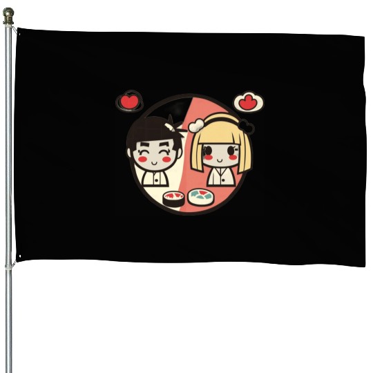 "Sushi Love" Valentine's Day Couple Set House Flags