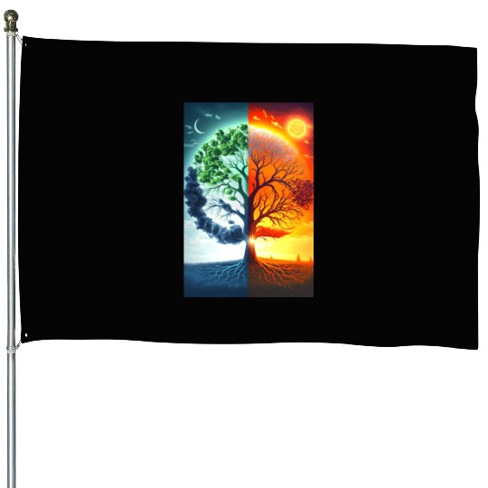 The Tree of Life Summer to Winter House Flags