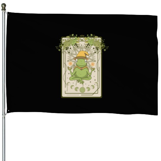Dark Cottagecore Wizard Frog Goblincore Aesthetic House Flags