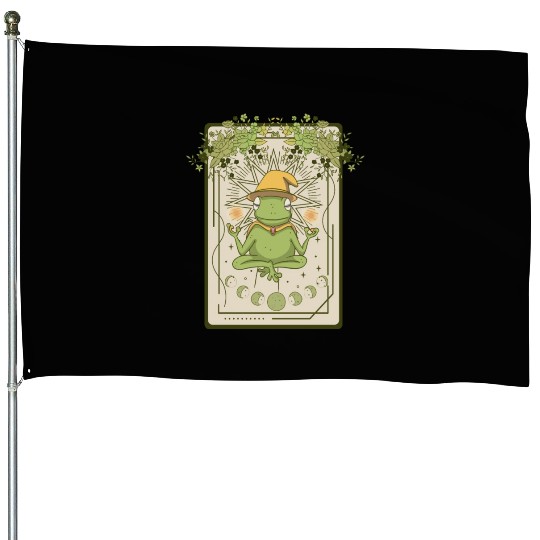 Dark Cottagecore Wizard Frog Goblincore Aesthetic House Flags