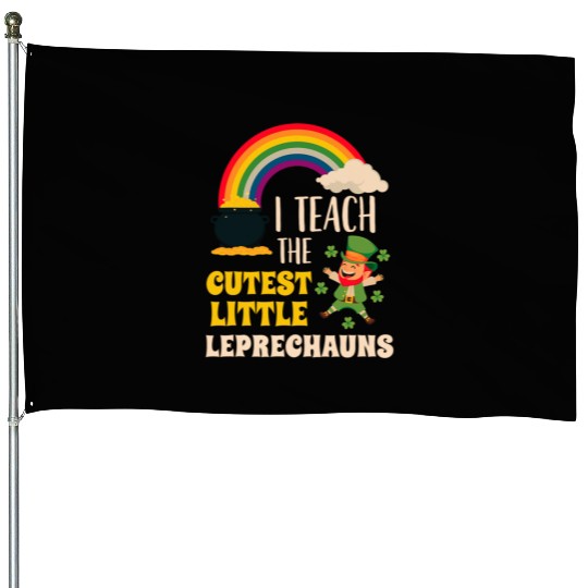 I Teach Cutest Little Leprechauns St Patricks Day House Flags