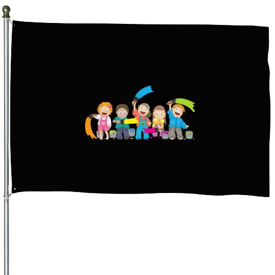 sticker design beautiful market training House Flags