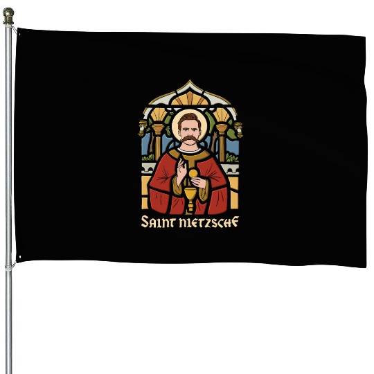 Saint Nietzsche Design for a Philosophy Student House Flags