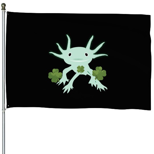 Axolotl St Patricks Day House Flags