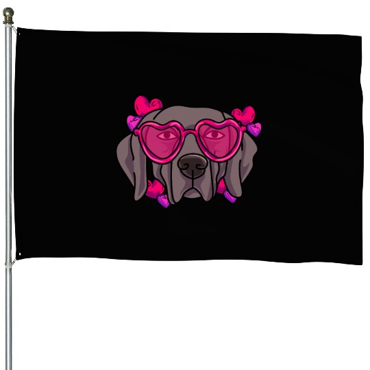 I Love My Weimaraner House Flags