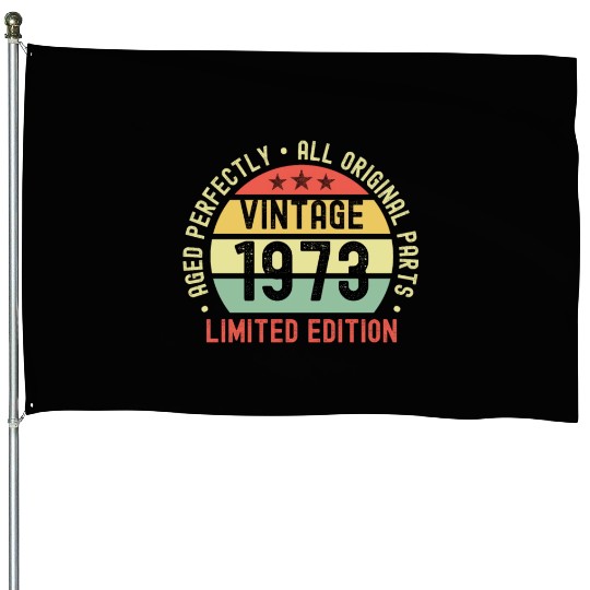 50th Birthday Vintage 1973 House Flags