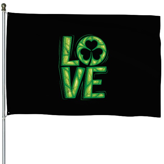 Shamrock lucky charm St. Patrick's Day House Flags