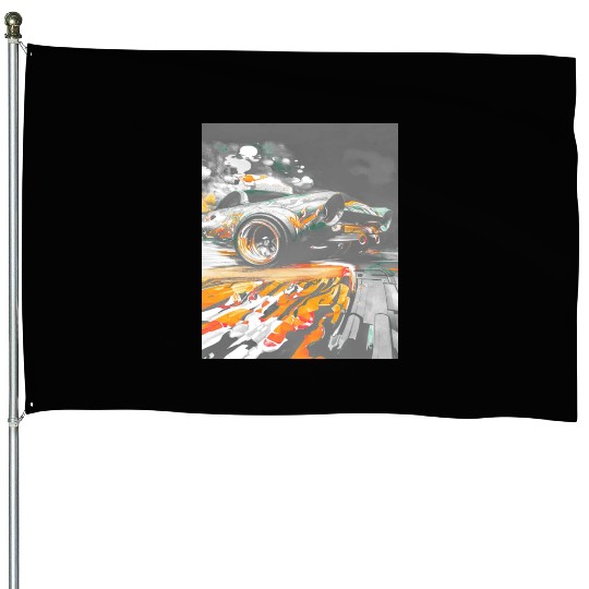 Car Muscle Car Vintage Retro classic car House Flags