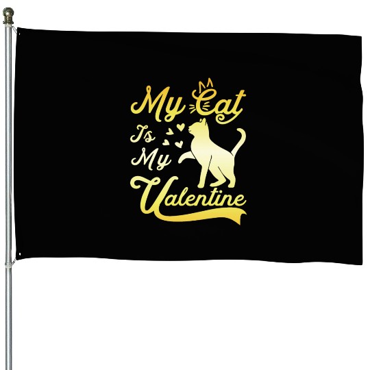 Cat Valentine Humor Kitties Lover House Flags