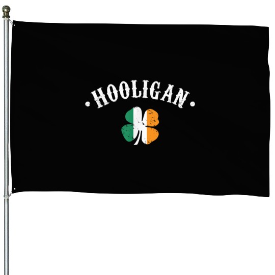 Hooligan St Patricks Day Irish Shamrock Flag House Flags