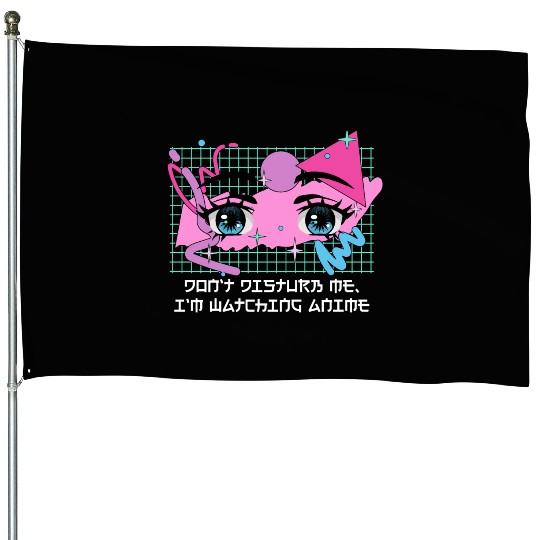 Dont Disturb Watching Anime Japanese Kawaii Japan House Flags