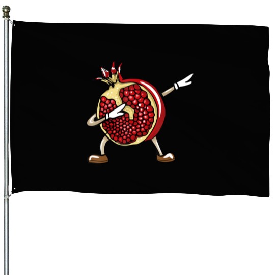 Funny Dabbing Pomegranate Lover Fruit Love House Flags