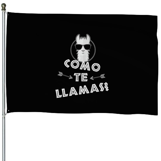 Como Te Llamas Funny Spanish Teacher House Flags