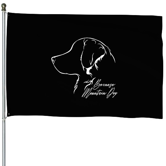 Funny Bernese Mountain Dog Profile dog mom House Flags