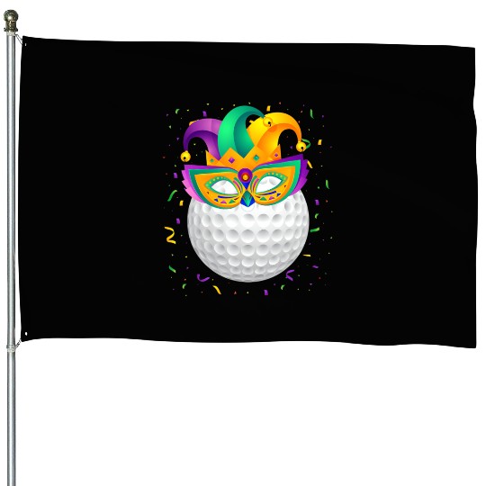 Golf Ball Mardi Gras House Flags