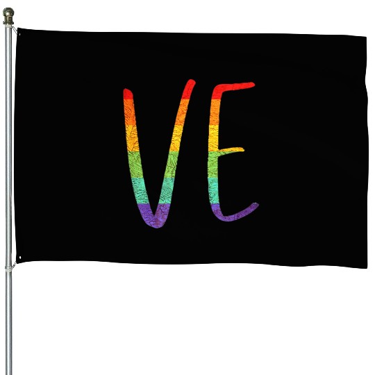LGBT Pride Love LO VE Lesbian Couple Matching Love House Flags