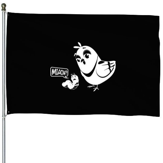 Novelty Bird and Worm House Flags