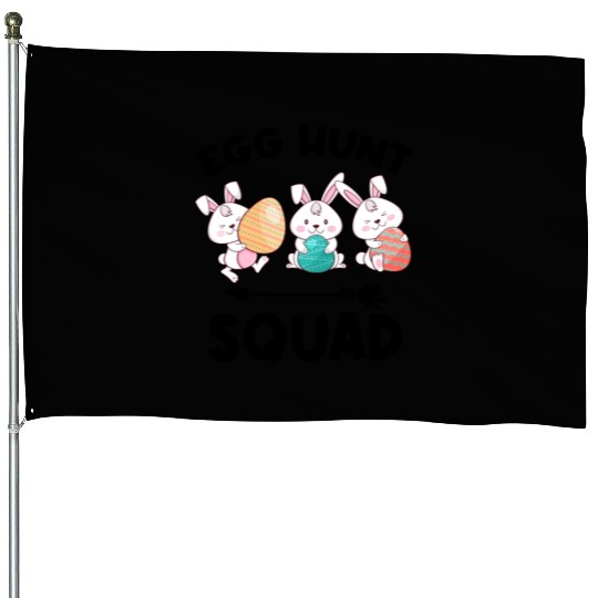 Fun Egg Hunt Squad Easter Day Family Matching Hunt House Flags