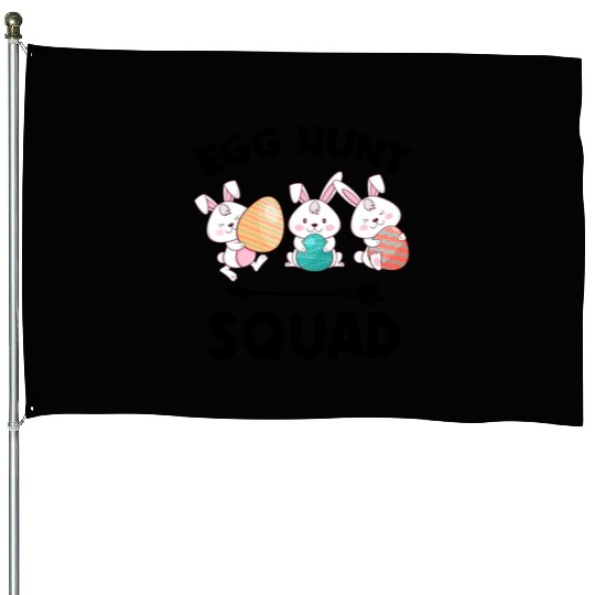 Fun Egg Hunt Squad Easter Day Family Matching Hunt House Flags