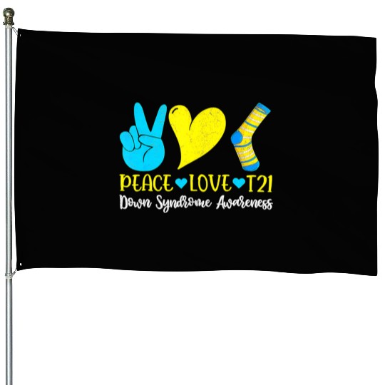 Hand Print Socks World Down Syndrome Awareness Day House Flags
