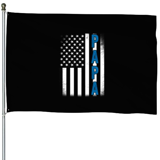 Fathers Day PAPA American Flag House Flags