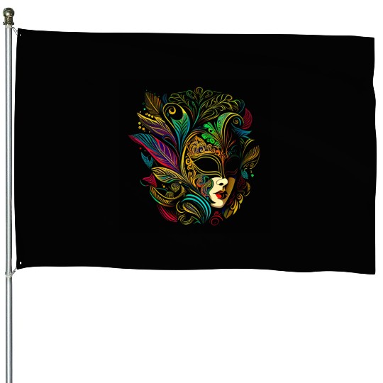 Funny Mardi Gras Carnival parade House Flags