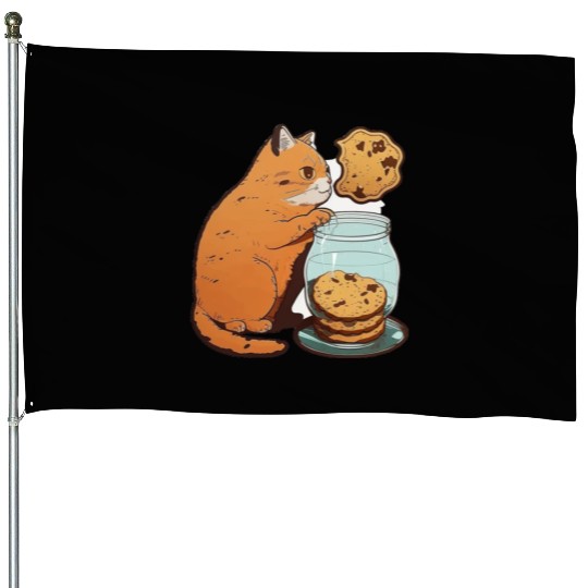 Cookie Kitty Cat House Flags