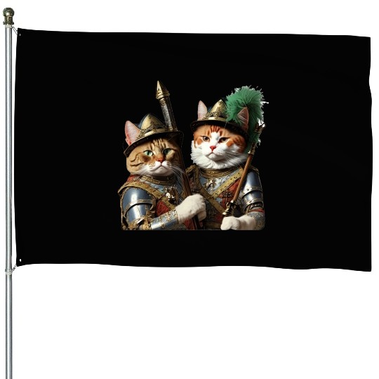 Conquistador Kitties House Flags