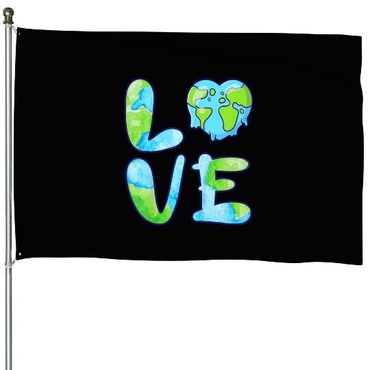 LOVE Earth Day 2023 Cute Earth Lover Kids House Flags